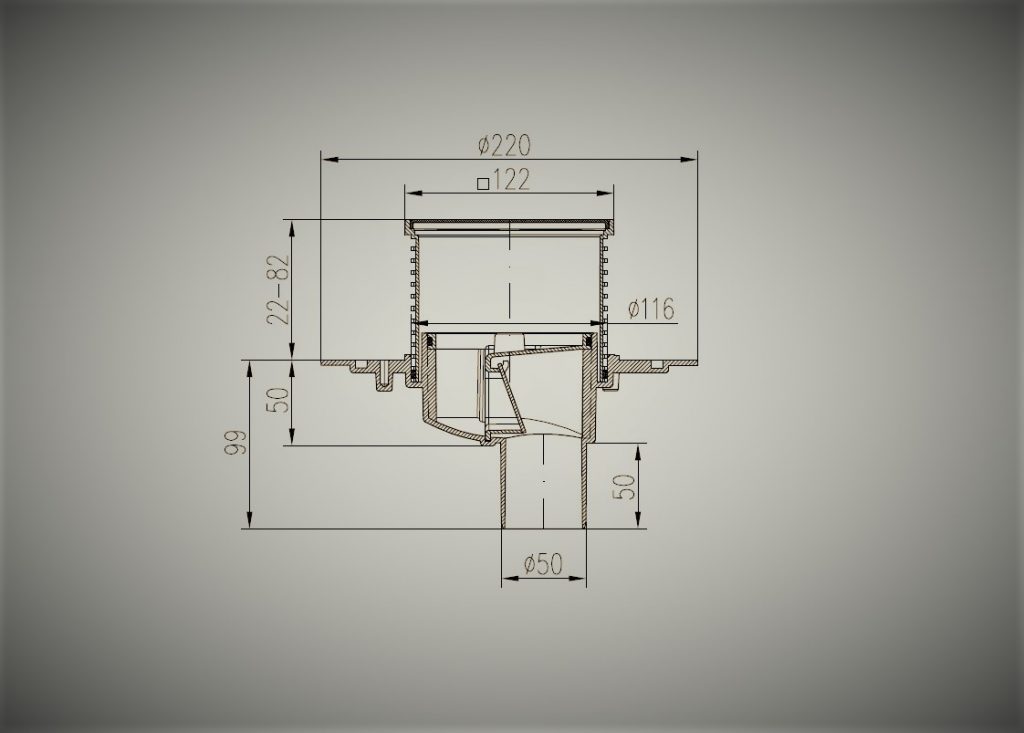 First plastic floor and sanitary drain designs