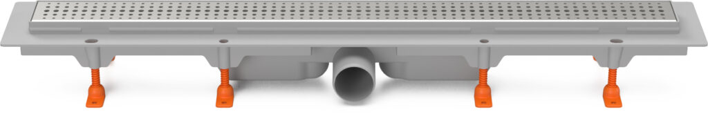 Linear. floor drain, side outlet D50, 1050 mm, Basic grid gloss