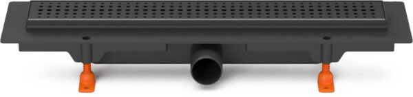 Linear. floor drain black side outlet, D40, 450 mm, Basic grid gloss