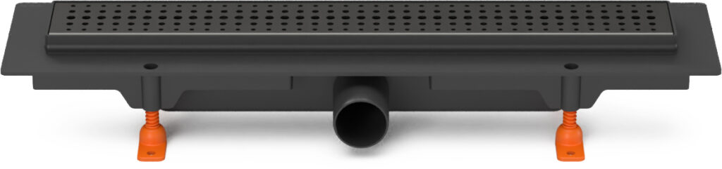 Linear. floor drain black side outlet, D40, 550 mm, Basic grid black