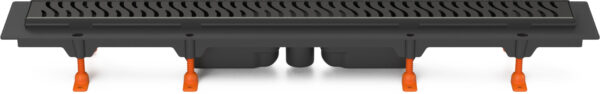 Linear floor drain black, bottom outlet D40, 1050 mm, Harmony grid black