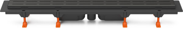 Linear floor drain black, bottom outlet D40, 1050 mm, Line grid black