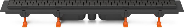Linear floor drain black, bottom outlet D40, 1050 mm, Medium grid black