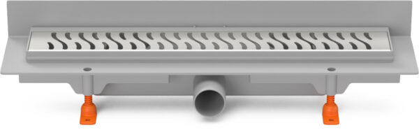 Linear. floor drain to wall side outlet, D40, 350 mm, Harmony grid gloss