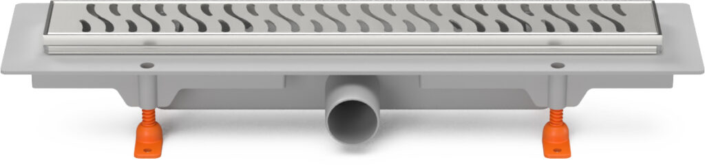 Linear. floor drain with stainless steel frame side outlet, D40, 350 mm, Harmony grid matt