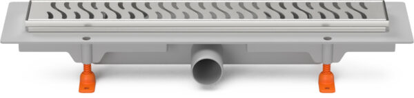 Linear. floor drain with stainless steel frame side outlet, D40, 350 mm, Harmony grid gloss