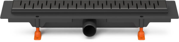 Linear. floor drain black side outlet, D40, 350 mm, Medium grid black