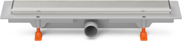 Linear floor drain with stainless steel frame side outlet D40, 450 mm, Klasik grid gloss