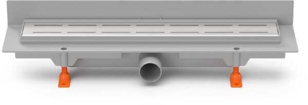 Linear. floor drain to wall side outlet, D40, 450 mm, Line grid gloss