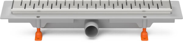 Linear. floor drain with stainless steel frame side outlet, D40, 450 mm, Medium grid gloss