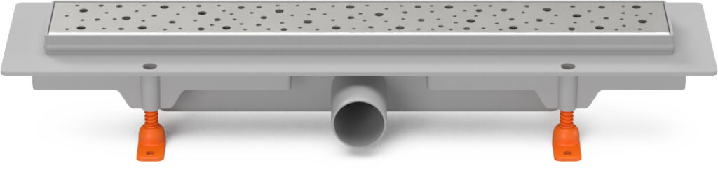Linear. floor drain side outlet, D40, 550 mm, Drops grid matt