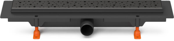 Linear. floor drain black side outlet, D40, 550 mm, Drops grid black