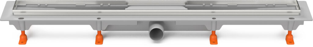 Linear. floor drain with SS frame without grid, side outlet D40, 650 mm