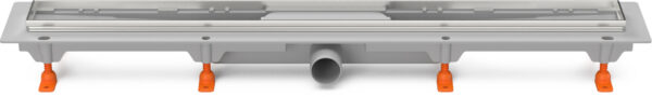 Linear. floor drain with SS frame without grid, side outlet D40, 650 mm