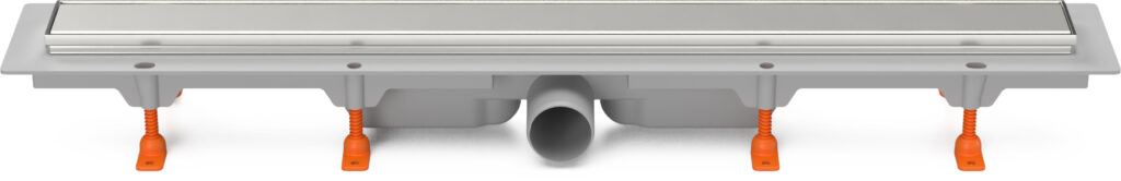 Linear. floor drain with stainless steel frame, side outlet D50, 650 mm, Klasik grid matt