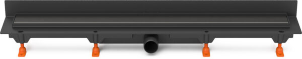 Linear. floor drain to wall black side outlet, D40, 750 mm, Klasik grid black
