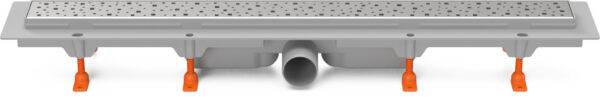Linear. floor drain, side outlet D50, 750 mm, Square grid matt