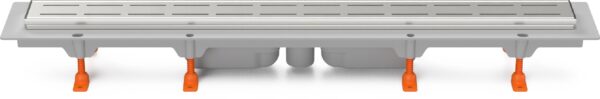 Linear. floor drain with stainless steel frame, 750 mm, bottom outlet, D 40, Line grid matt