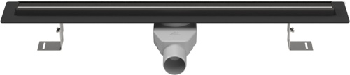 Linear floor drain SLIM LINE black 800 mm, swivel siphon D50 black