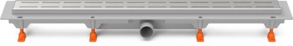 Linear. floor drain side outlet, D40, 850 mm, Line grid gloss