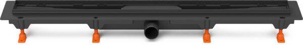 Linear floor drain black, side outlet D40, 850 mm, without grid