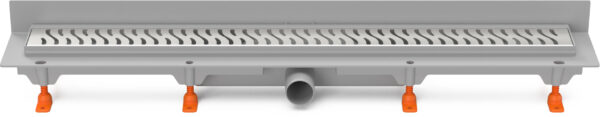 Linear. floor drain to wall side outlet, D40, 950 mm, Harmony grid gloss