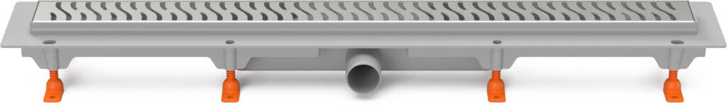 Linear. floor drain side outlet, D40, 950 mm, Harmony grid gloss