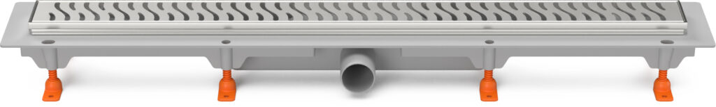 Linear. floor drain with stainless steel frame side outlet, D40, 950 mm, Harmony grid gloss