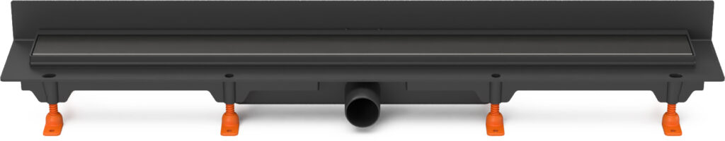 Linear. floor drain to wall black side outlet, D40, 850 mm, Klasik grid black