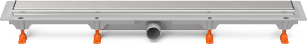 Linear floor drain with stainless steel frame side outlet D40, 950 mm, Klasik grid matt
