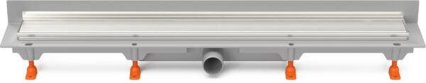 Linear. floor drain with  SS frame to wall side outlet D40, 950 mm, Klasik grid matt