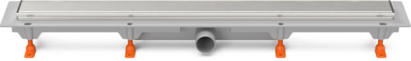 Linear floor drain with stainless steel frame side outlet D40, 950 mm, Klasik grid gloss