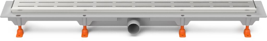 Linear. floor drain with stainless steel frame side outlet, D40, 950 mm, Line grid matt