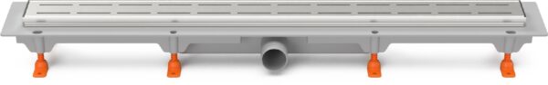 Linear. floor drain with stainless steel frame side outlet, D40, 950 mm, Line grid gloss