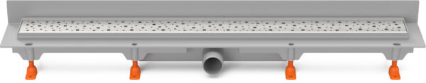 Linear. floor drain to wall side outlet, D40, 950 mm, Square grid gloss
