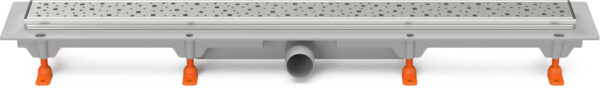 Linear. floor drain with stainless steel frame side outlet, D40, 950 mm, Square grid matt