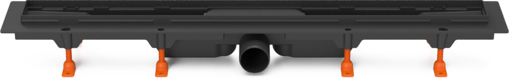 Linear. floor drain black, side outlet D50, without grid, 950 mm