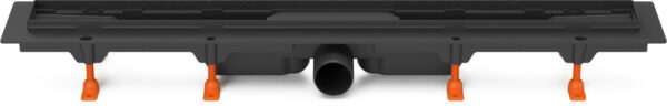Linear. floor drain black, side outlet D50, without grid, 950 mm