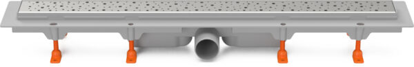 Linear. floor drain, side outlet D50, 950 mm, Drops grid matt