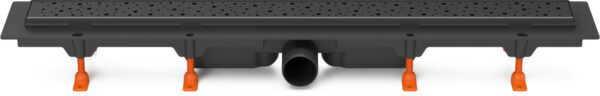 Linear. floor drain black, side outlet D50, 950 mm, Drops grid black