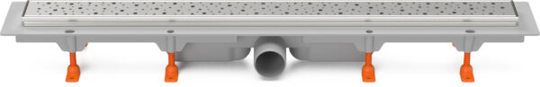 Linear. floor drain with stainless steel frame, side outlet D50, 950 mm, Drops grid matt