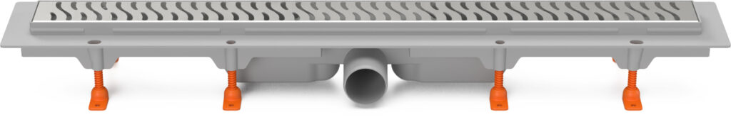 Linear. floor drain, side outlet D50, 950 mm, Harmony grid gloss