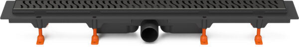 Linear. floor drain black, side outlet D50, 950 mm, Harmony grid black