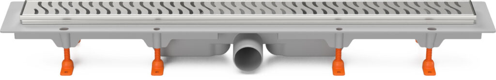 Linear. floor drain with stainless steel frame, side outlet D50, 950 mm, Harmony grid matt