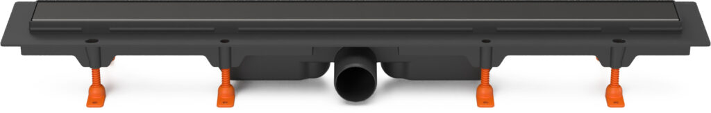 Linear. floor drain black, side outlet D50, 950 mm, Klasik grid black