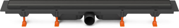 Linear. floor drain black, side outlet D50, 950 mm, Klasik grid black