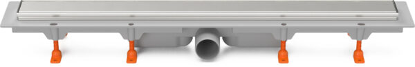 Linear floor drain with stainless steel frame, side outlet D50, 950 mm, Klasik grid matt