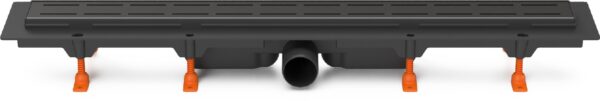 Linear. floor drain black, side outlet D50, 950 mm, Line grid black