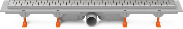 Linear. floor drain, side outlet D50, 950 mm, Medium grid gloss