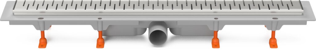 Linear. floor drain with stainless steel frame, side outlet D50, 950 mm, Medium grid gloss